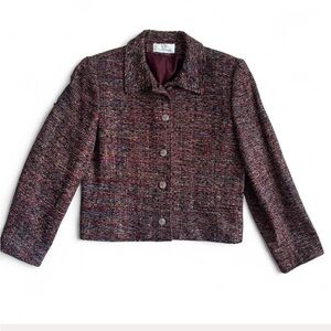 Vintage Handwoven Silk Jacket – Size S (fits 6–8)